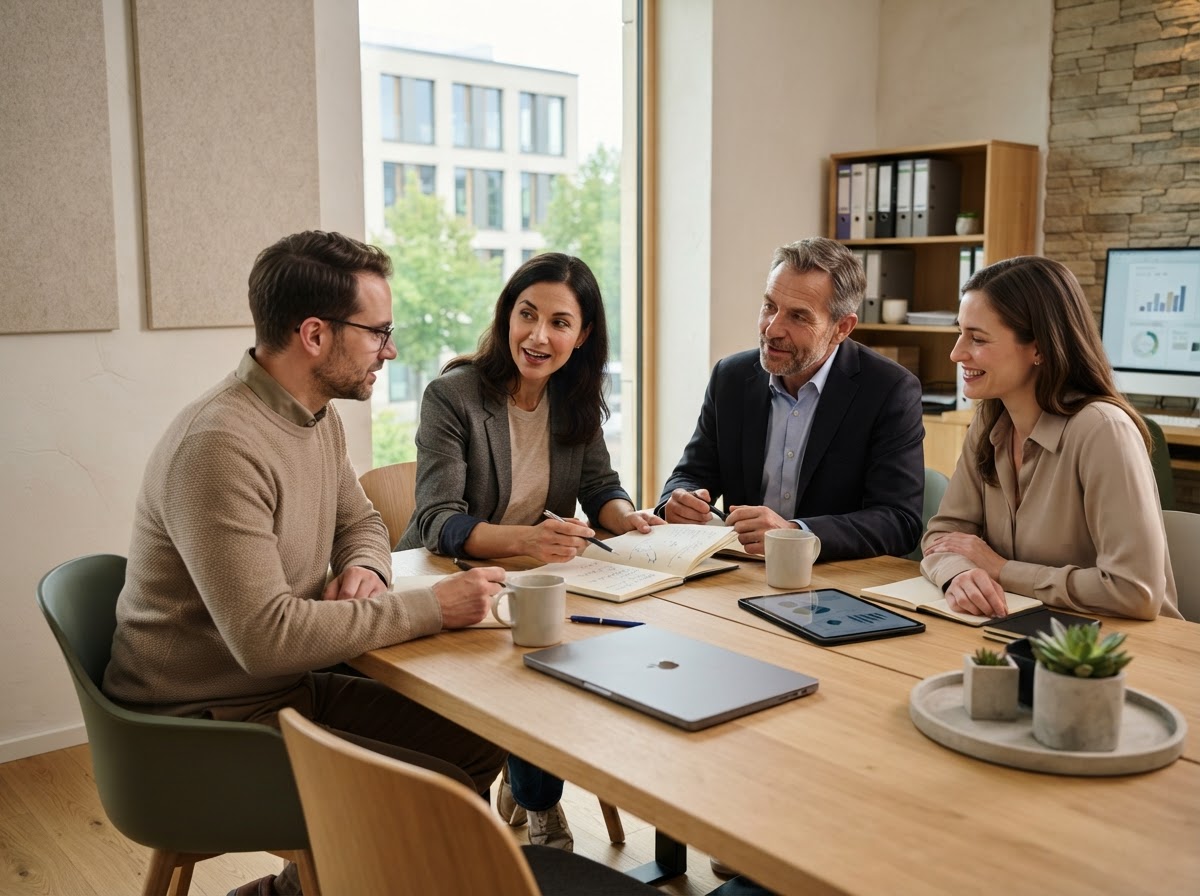 Evedextrading team reviewing data analysis on a workstation